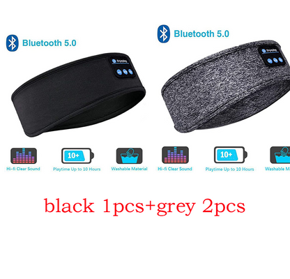 Auriculares estéreo HD incorporados inalámbricos con Bluetooth, pañuelo para la cabeza, diadema deportiva y para dormir