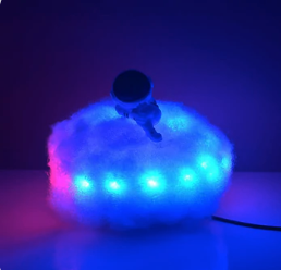 LED Colourful Clouds Astronaut Lamp With Rainbow Effect As Night Light