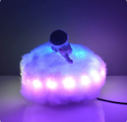 LED Colourful Clouds Astronaut Lamp With Rainbow Effect As Night Light